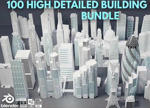 100+ 真实世界高细节摩天大楼和建筑物-100+ Real World High Detailed Skyscrapers and Buildings
