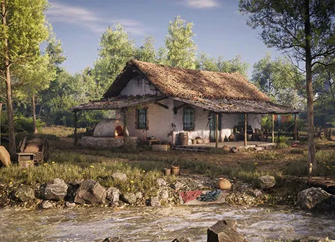 中世纪西班牙小屋场景 - Spanish Cottage