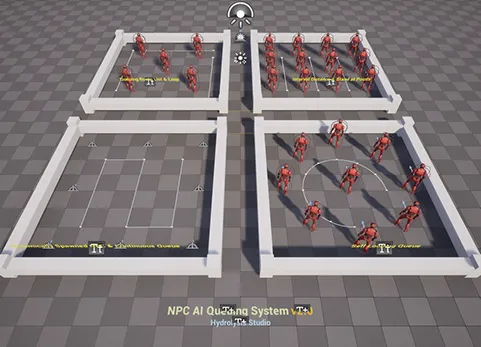 游戏人物NPC排队系统 - NPC AI Queuing System