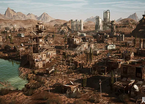 模块化末日沙漠环境（沙漠城市，沙漠村庄） Modular Post Apocalyptic Desert Environment