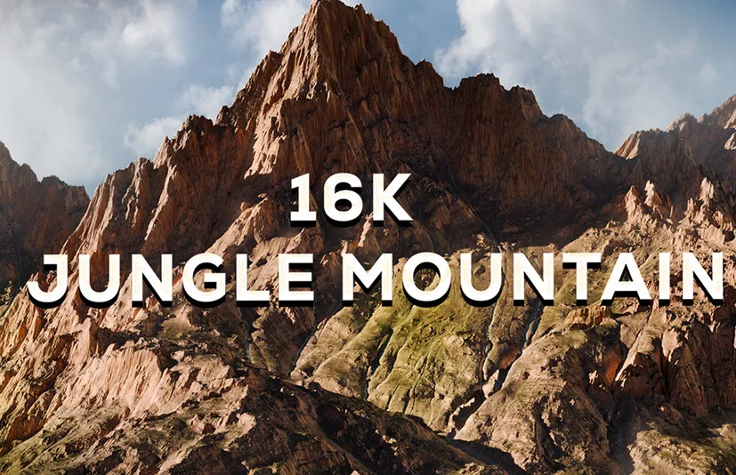 blender高精度黄土高山地形模型带obj格式16k Jungle Mountain