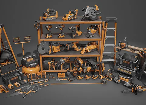 电动工具道具模型虚拟设计素材 - Power Tools Pack