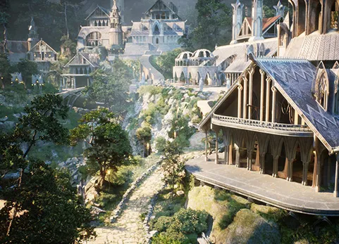 森林环境中的精灵/精灵城市 Elvish Elven City in Forest Environment Megapack