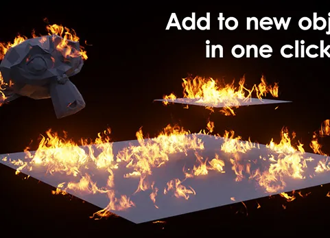 Blender插件 Fire It! 1.0 一键火焰燃烧特效火苗动画大型火灾场景