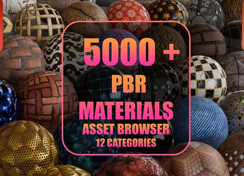 Blender常用材质贴图超级资产库 - 5000+ Pbr Asset Browser v3