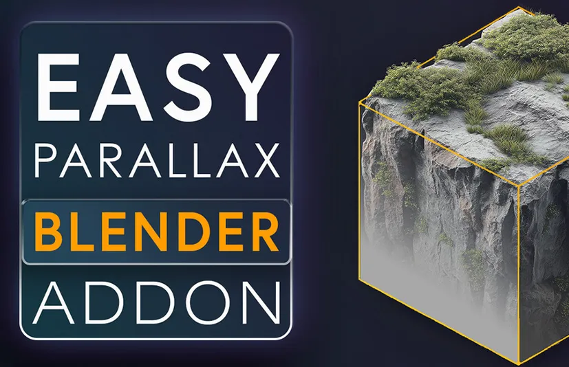 Blender插件 Easy Parallax 一键易视差实时置换遮挡纹理贴图