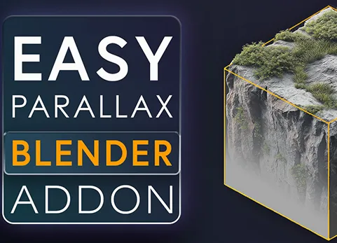 Blender插件 Easy Parallax 一键易视差实时置换遮挡纹理贴图