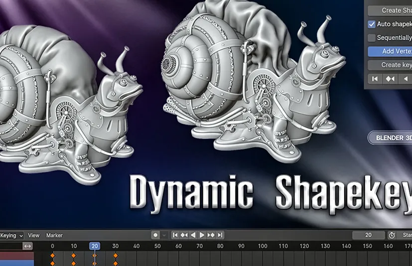 blender插件 dynamic shapekeys v1.1.5 快速创建动画顶点组网格