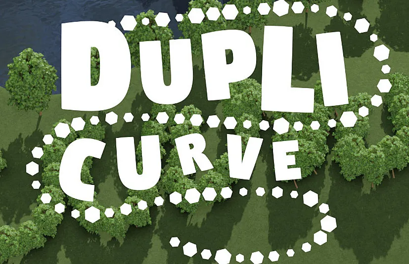 Blender插件 Dupli-Curve v3.6.0 双曲线沿路径分布对象道路树木