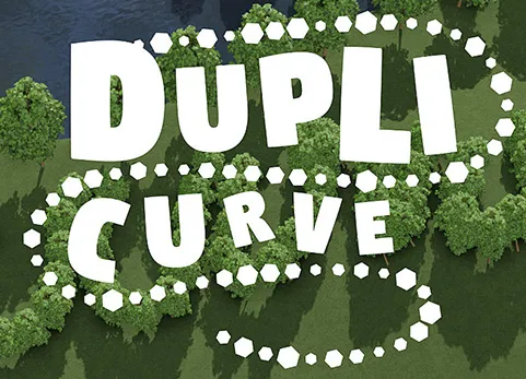 Blender插件 Dupli-Curve v3.6.0 双曲线沿路径分布对象道路树木