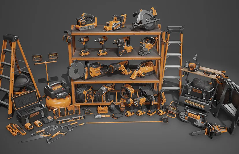 电动工具道具模型虚拟设计素材 - Power Tools Pack