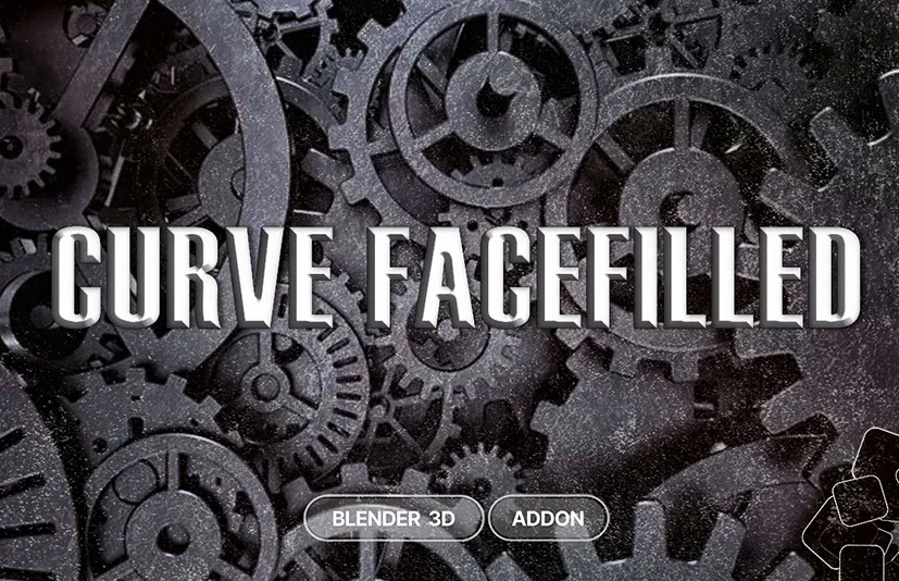 Blender插件 Curve Facefilled 1.17 填充面曲线建模贝塞尔挤出