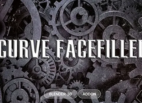 Blender插件 Curve Facefilled 1.17 填充面曲线建模贝塞尔挤出