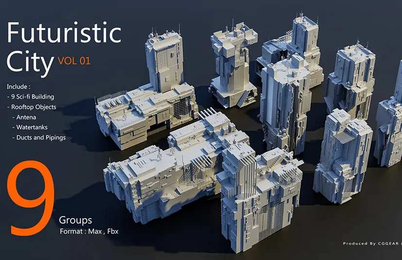 未来城市包 vol 01 - Futuristic City Pack vol 01