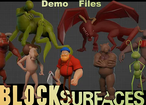 Blender插件 Blocksurfaces 1.0.270 融球3D角色肌肉雕刻建模
