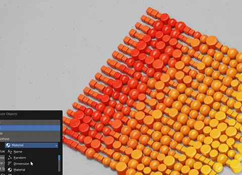 Blender插件 Distribute & Sort Tool v1.0.7 分布和排序工具排列组合