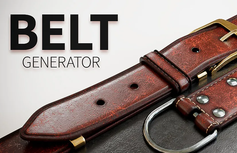 Blender模板 Belt Generator 4.0 腰带生成器皮带定制服装皮革不建模