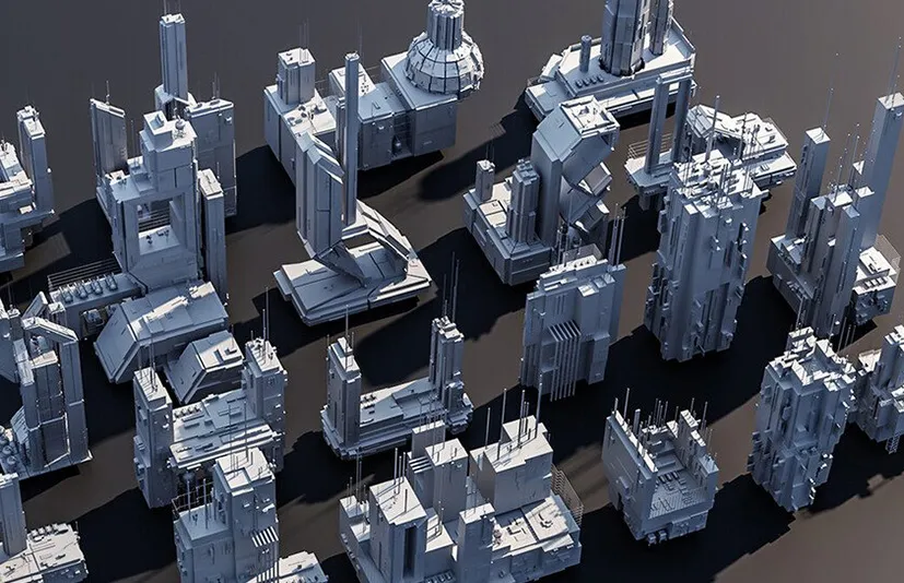 未来城市建筑包 vol 03 - Futuristic City building Pack vol 03