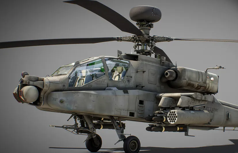 直升机战斗机飞机模型（带驾驶舱） AH-64D Apache Longbow Helicopter with Cockpit