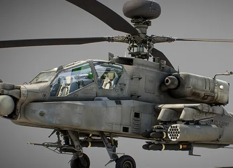 直升机战斗机飞机模型（带驾驶舱） AH-64D Apache Longbow Helicopter with Cockpit