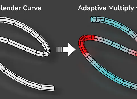 Blender插件Adaptive Curve 1.5.0自适应曲线 可调节角度阈值