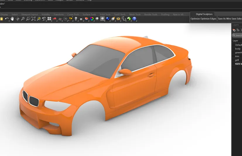 Blender插件Export IGES 2.0 导出细分模型CAD工具