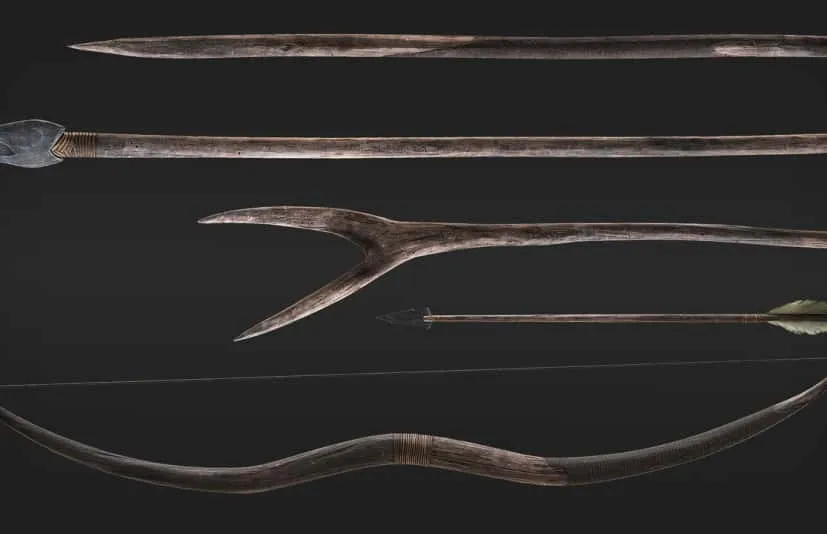远古石器时代人类工具道具模型 Primitive tools
