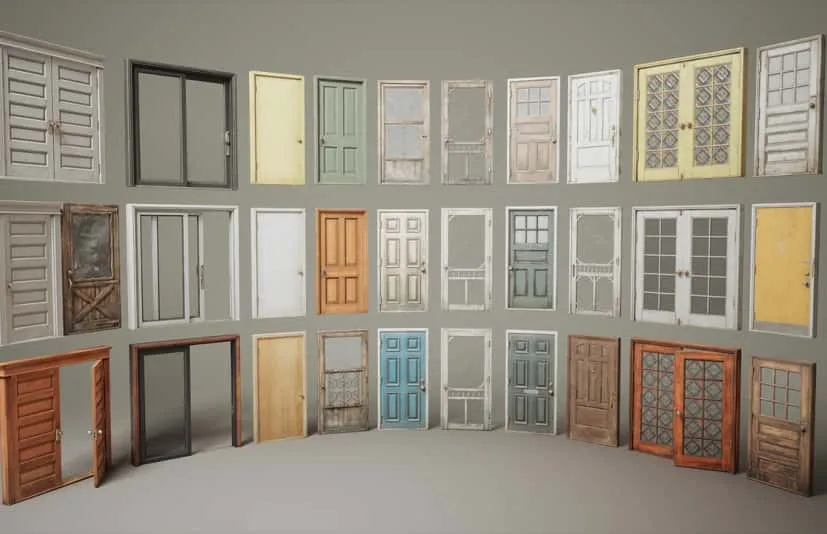 门 - Buildings VOL.5 - Doors (Nanite and Low Poly)