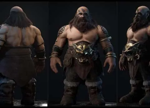 地下城矮人侏儒战士角色模型 Dwarf