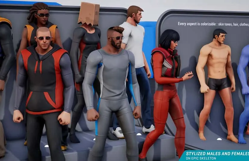 风格化的男性和女性 - 仅资产 Stylized Males and Females - assets only