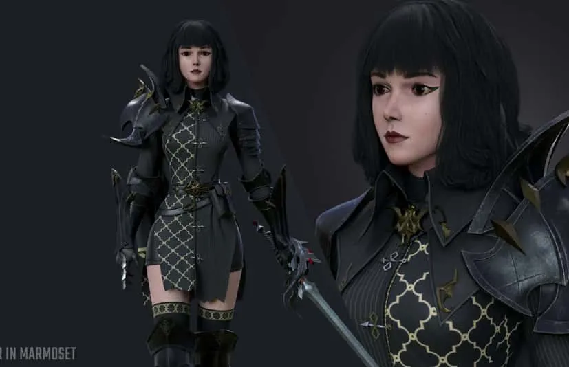 游戏就绪审查官女性角色带骨骼 Inquisitor