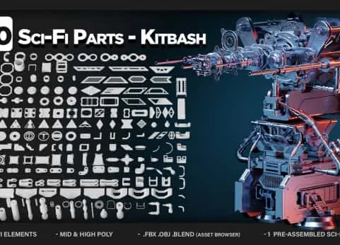 200 个科幻部件模型 - 200 Sci-Fi Parts - KITBASH - VOL 05