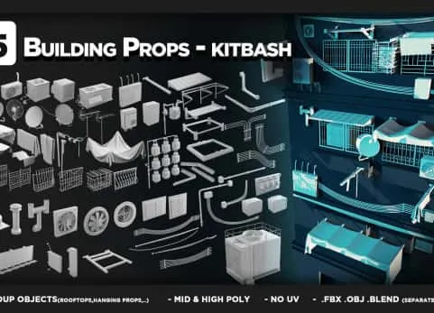 75 建筑道具 +75 Building Props - KITBASH - VOL 06