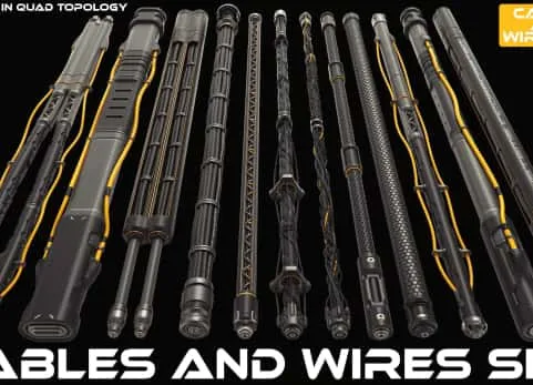电线电缆套装3D模型 Cables and Wires set 3D model