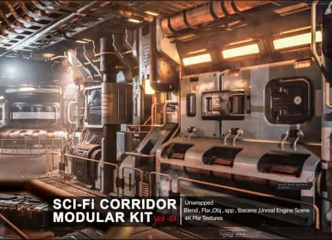 科幻走廊模块化套件 01 卷 Sci-fi Corridor Modular Kit Vol 01