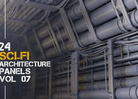 24 + 科幻建筑 - 套件拼接面板包 - 第07卷 24 + scifi architecture - kitbash panels pack - vol 07