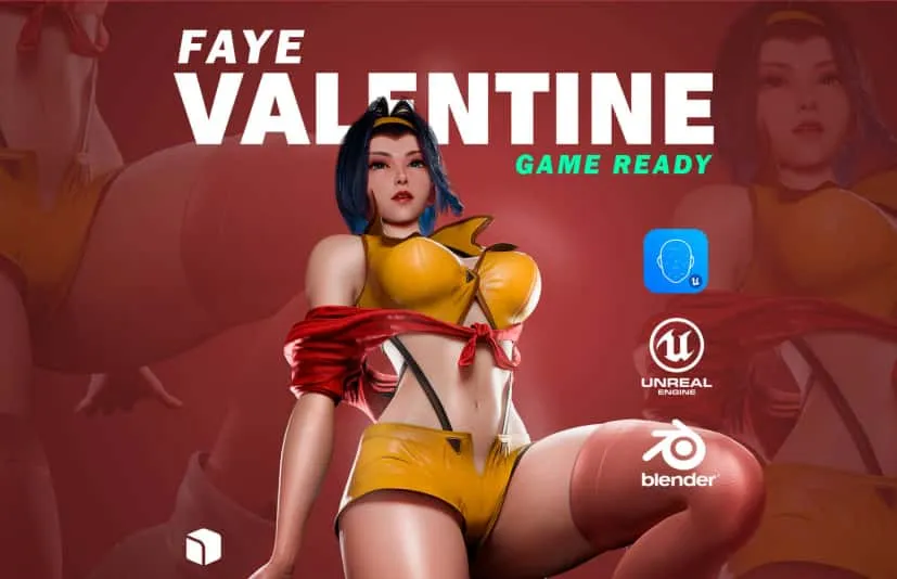 3D  blender 模型/虚幻引擎5-Faye Valentine - Game Ready