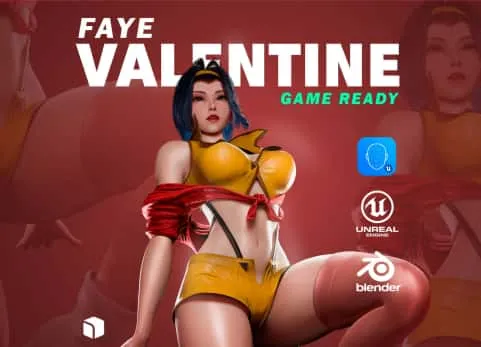 3D  blender 模型/虚幻引擎5-Faye Valentine - Game Ready