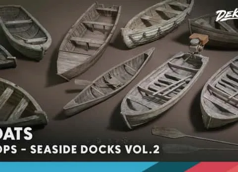 海边码头船只模型Seaside Docks VOL.2 - Boats (Nanite + Low Poly)