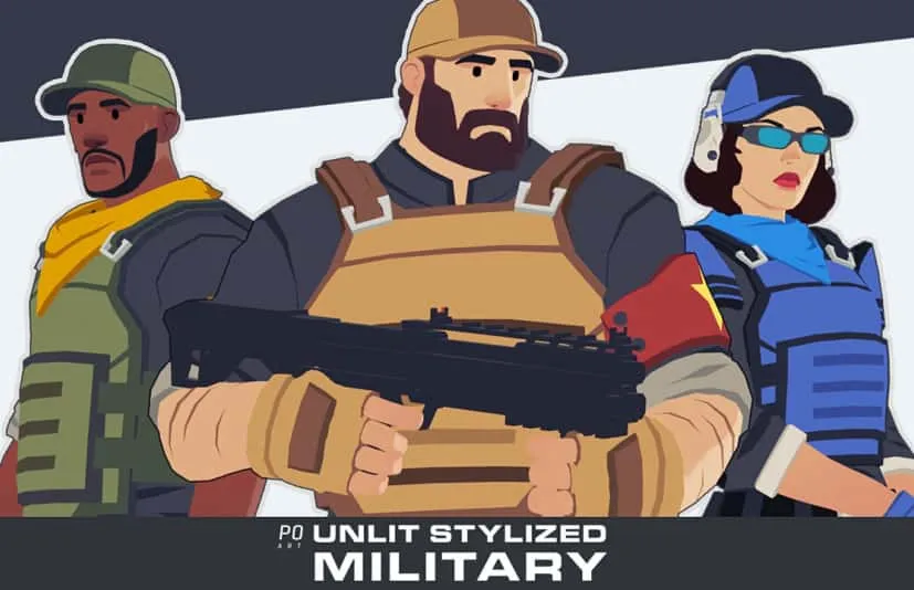 无光照的风格化军事角色 - Unlit Stylized Military Characters