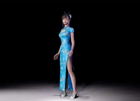 中国风古风旗袍美女少女角色人物骨骼绑-Amaya