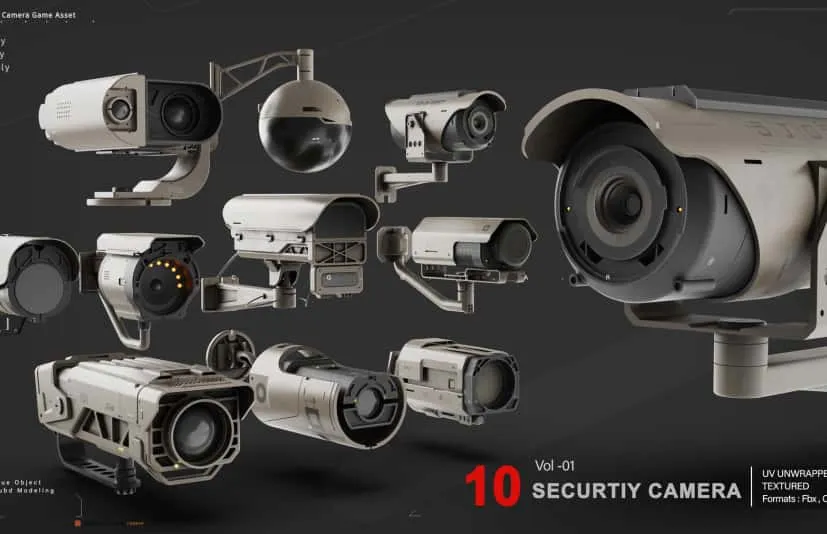 监控摄像头3D模型 - SECURITY CAMERA VOL 01
