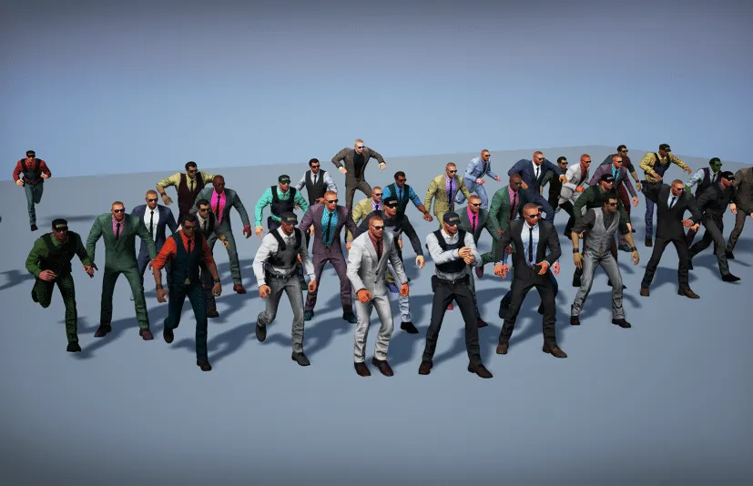 高级特工打手保镖人物角色模型-Agents Characters Pack