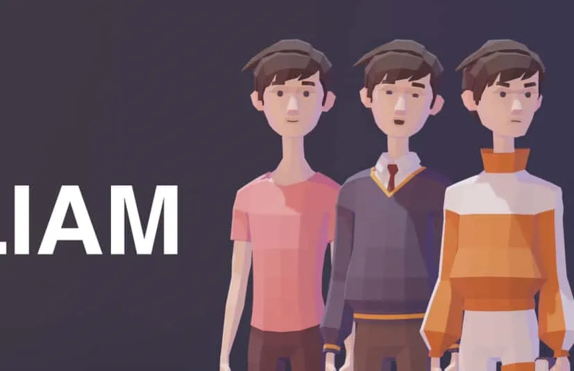卡通多边形男孩人物角色-Liam - Lowpoly Character