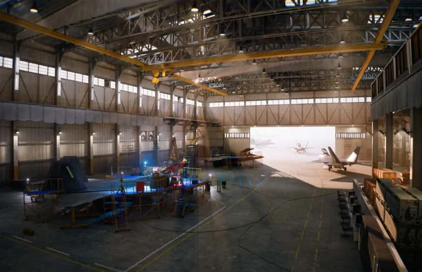 飞机修理厂-HAWKNEST An Aircraft Factory Hangar