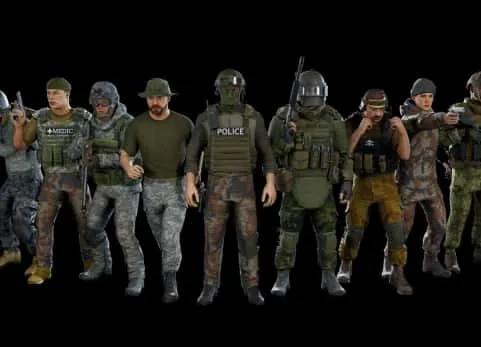 模块化士兵角色模型-Modular military character 2