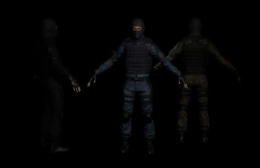 蒙面作战士兵战士人物模型角色-Tactical Male Soldier
