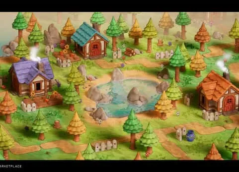 风格化黏土森林 - Stylized - Clay Forest Village Pack
