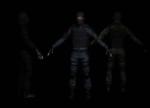 蒙面作战士兵战士人物模型角色-Tactical Male Soldier