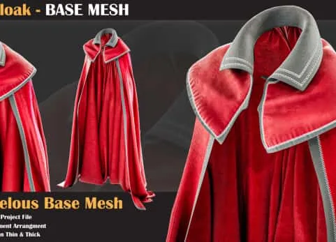 15 斗篷基础网格 - 15 Cloak BASE MESH - VOL 24